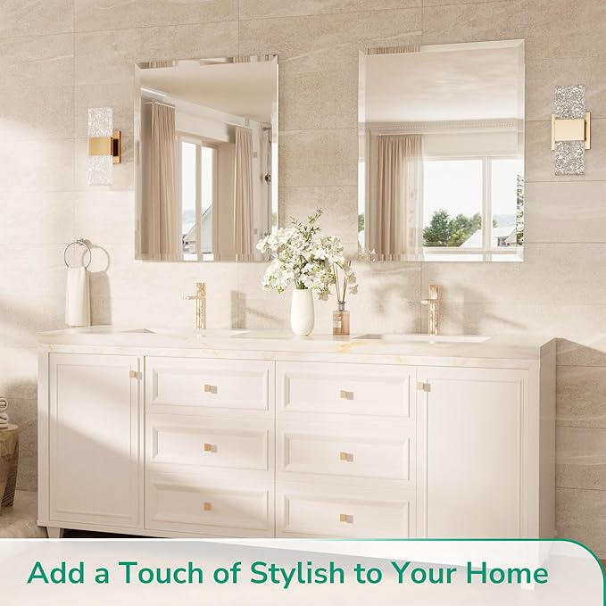 TokeShimi 40x30 Frameless Mirror Bathroom Rectangle, Bathroom Vanity Mirror - Image 8