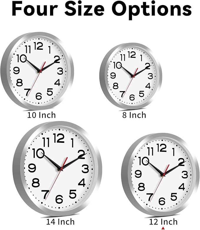 Roymnie Wall Clock Silent Non-Ticking Modern Clock Battery Operated 12 Inch - Image 5