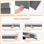 SUNOFF No Drill Tools Cordless Blackout Roller Shades Blinds - Image 2