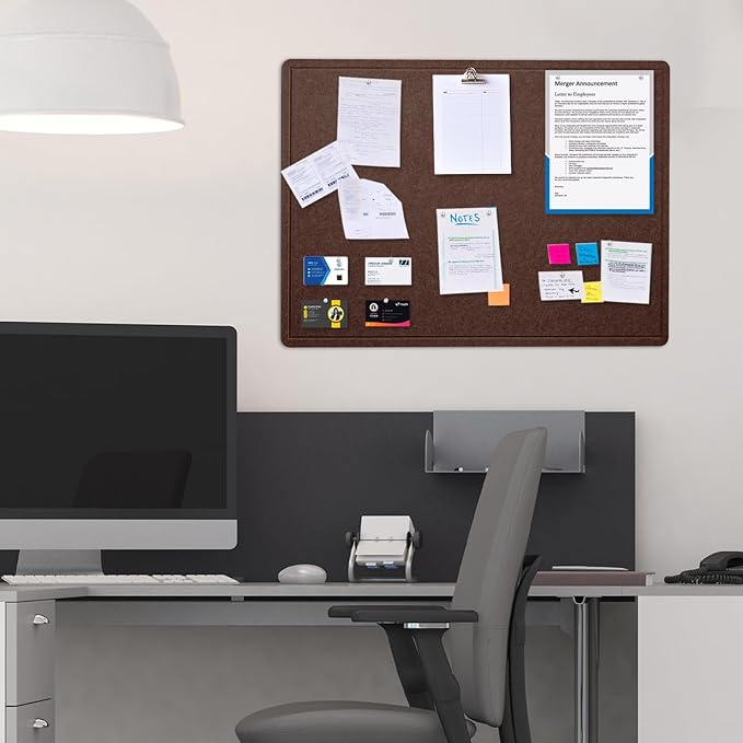 Bulletin Board, 24 x 18 inches Felt Board Decorative Pin Board, Cork Board - Image 7