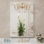 LOAAO 22x30 Inch White Metal Framed Bathroom Mirror - Image 7