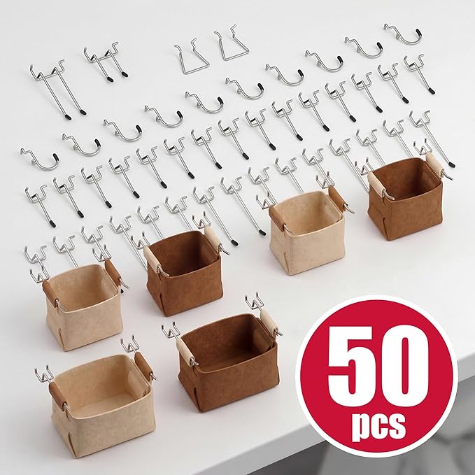 Spampur Peg Board, 8 Pack Metal PegBoard Organizer - Image 4