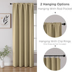 CUCRAF Beige Blackout Curtains Customize, Rod Pocket Room Darkening Curtain - Image 3