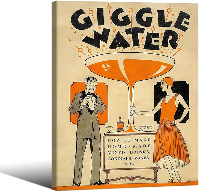 Funny Cocktail Wall Art Vintage Trendy Bar Cart Decor Martini Wine Alcohol by Unknown
