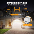 LUTEC 2 Pack 72W 7500LM LED Security Lights Motion Sensor Light Outdoor - Image 2