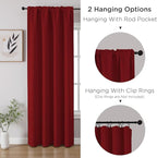 CUCRAF Red Blackout Curtains 45 inch Length 2 Panels Set, Rod Pocket Room - Image 3