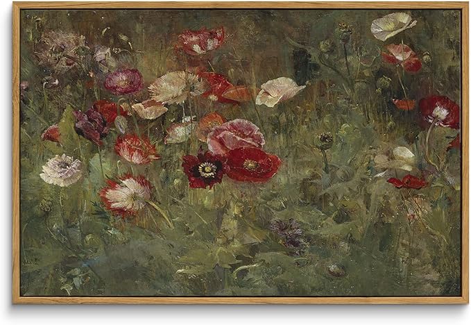 InSimSea Framed Canvas Wall Art Vintage Decor, Home Decor Classical Floral by InSimSeaArt