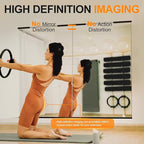 Delma Home Gym Mirror, Large Full Body Tempered Glass Frameless, Wall-Mounted - Image 2
