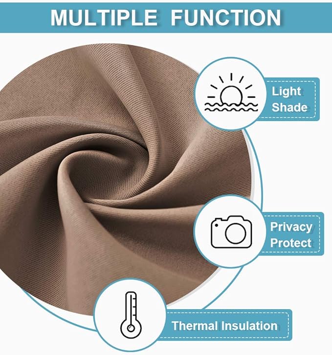 RYB HOME Extra Wide Curtains Room Divider, Privacy Partition Blackout Thermal - Image 7