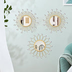 3 Pack Metal Mirrors for Wall Sunburst Wall Mirrors Home Décor Decorative - Image 5