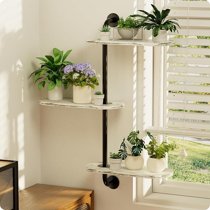 Rotating Window Plant Shelves 3-Tier, Wooden Window Shelf - Image 7