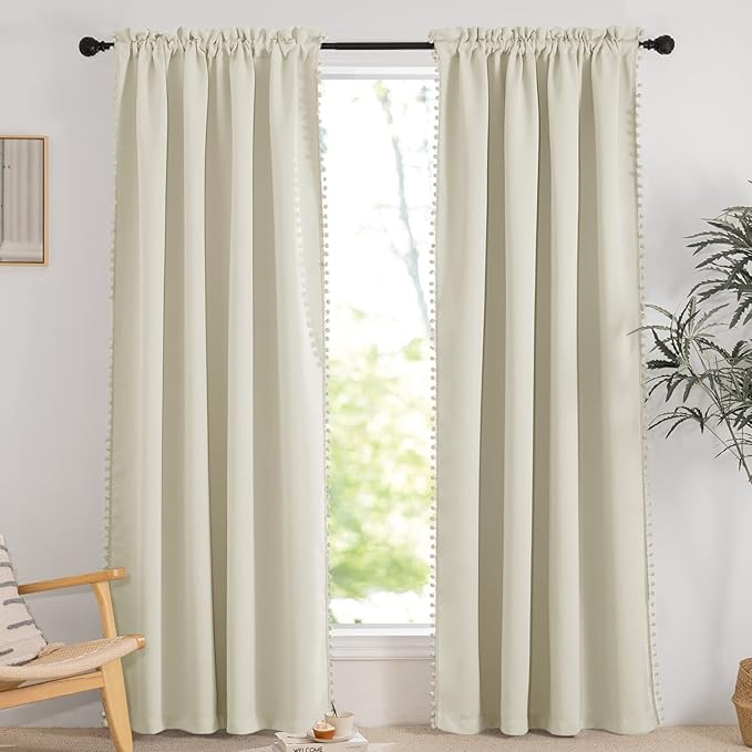 RYB HOME Bedroom Curtains 84 Inches Long Kids Curtains Blackout Window Drapes - Image 2