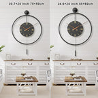 34.6×24 Inch Large Modern Decorative Oversized Pendulum Wall Clocks - Image 3