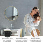 Sweetcrispy 20-inch Gold Round Wall Mirror, Circle Bathroom Mirrors - Image 6