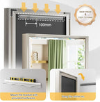 Brushed Nickel Bathroom Mirror, 22x30 Inch Beveled Framed Bathroom Mirror - Image 5