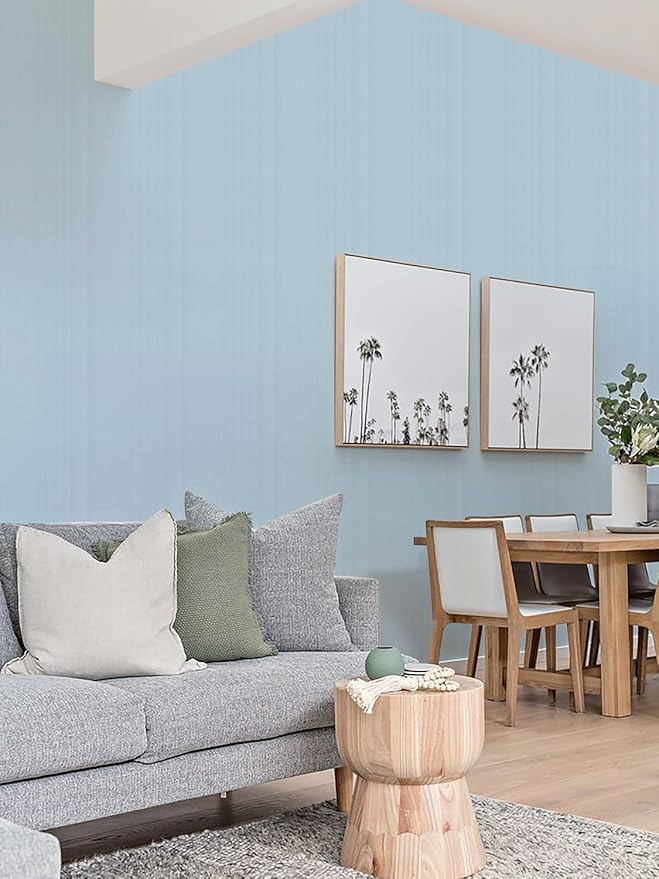 Orainege Peel and Stick Wallpaper Light Blue Wallpaper 15.7"x393.7" Textured - Image 8
