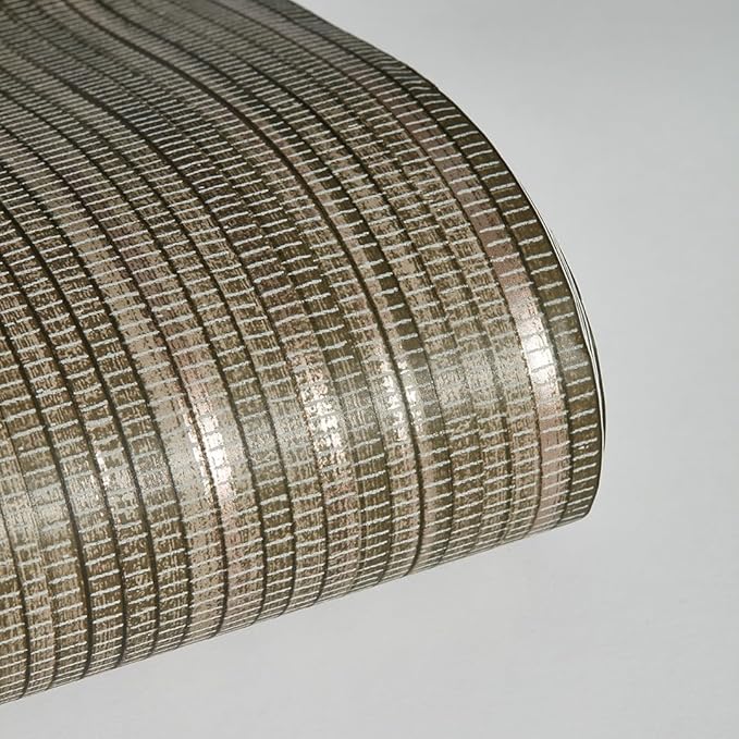 Tempaper Metallic Bronze Faux Grasscloth Removable Peel and Stick Wallpaper - Image 8