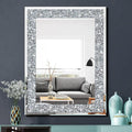 QMDECOR Crystal Crush Diamond Rectangle Silver Mirror by QMDECOR