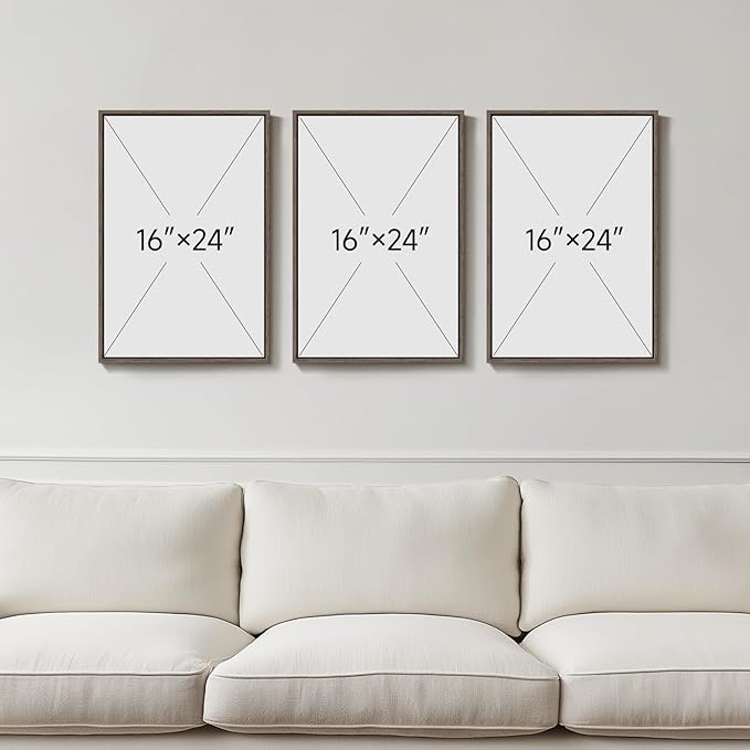 Framed Sage Green Boho Wall Art Bedroom, 3 Piece Neutral Bohemian Botanical - Image 3