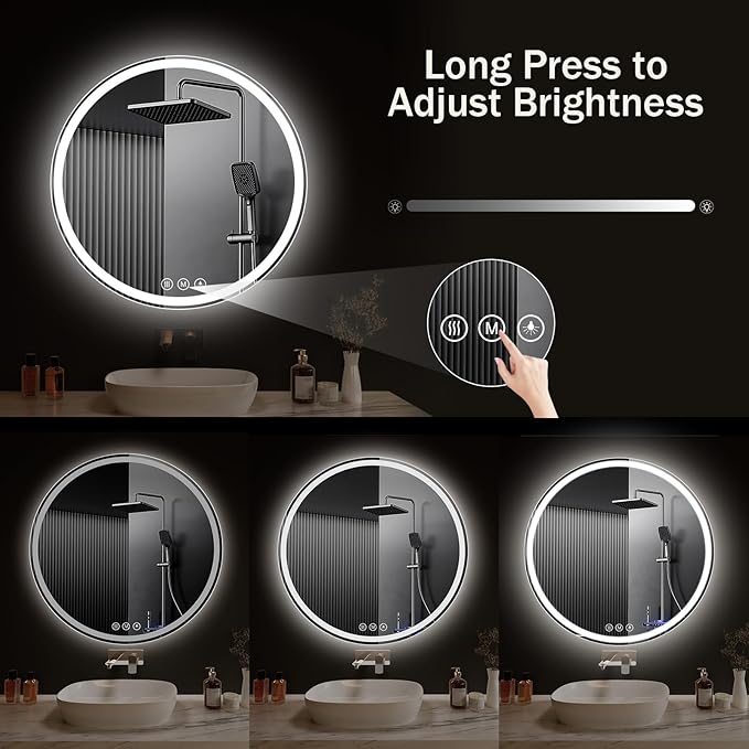 LED Bathroom Mirror 20 Inch Round Bathroom Mirror - Image 7