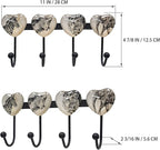 Coat Rack Wall Mounted with 4 Hook, Heart Glass Finishes Animal Pattern - Image 2
