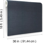 York Wallcoverings Natural Sisal Navy Peel and Stick Grasscloth Wallpaper - Image 6
