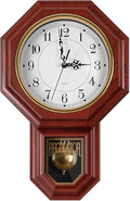 Regulator Wall Clock with Pendulum, Imitation Red Wood Plastic Wall Clock by Unknown