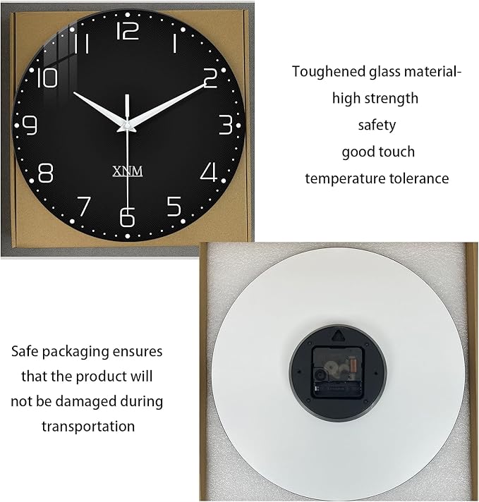 XNM Minimalist Wall Clocks Battery Operated 16 Inches Or Larger Black Wall Clock - Image 8