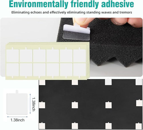 4 Pack Black Acoustic Foam Panels, High Density Soundproof Wall Panels - Image 2