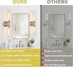 Wall Sconces Set of Two, Hardwired Brushed Nickel Bathroom Sconces Wall Lighting - Image 2