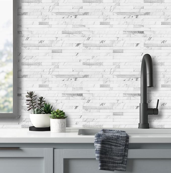 AULIGET 40 Sheets Faux Stone Peel and Stick Backsplash - Image 8