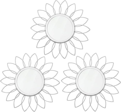 3 Pack Metal Mirrors for Wall Sunburst Wall Mirrors Home Décor Decorative by Uaussi