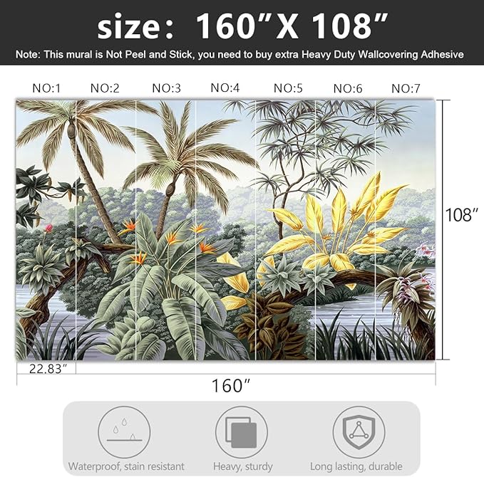 -Tropical Botanical Palm Leaf Fabric Wallpaper Living Room Bedroom Bathroom - Image 4