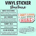 (3Pcs) I Don't Know I Just Work Here Sticker, Decorate Funny Motivational Vinyl Sayings Humorous Decal Books Laptop Phone Water Bottles Kindles Tumbler Waterproof Vinyl Decorate Sticker 3" Inch