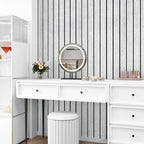 White/Grey Wood Slat Panels for Interior Wall Decor Self Adhesive Textured 3D - Image 7