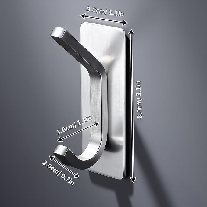 DELITON Adhesive Towel Hooks for Bathroom - Image 6