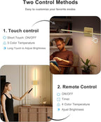 iThird 1 Pack Battery Operated Wall Sconce Light, 360° Rotatable, 4CCT Dimmable - Image 6