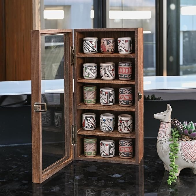 Ikee Design Wall Mounted Wooden Collectible Display Case 5 Shelf Display - Image 7