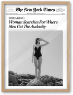 iHery Framed Trendy NewsPaper Wall Art, Large 16x20in Canvas Wall Art, Woman by iHery