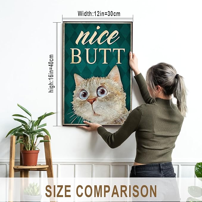 DIHSIEG Inspirational Canvas Wall Art funny bathroom wall art Print Poster - Image 2