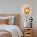 Plug-in Wall Sconces Set of 2, Handwoven Bohemian Wall Decor - Image 7