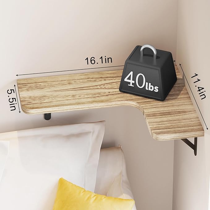 YGEOMER Corner Floating Shelves, Wall Mounted Corner Shelf - Image 3