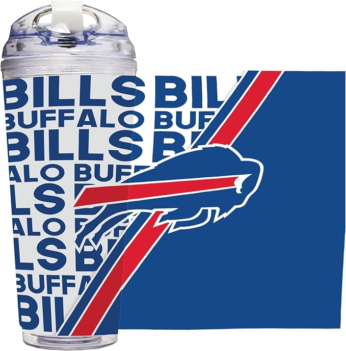 NFL Football 24oz Acrylic Tumbler with Hinged Lid, Officially Licensed Double Wall Tumbler for NFL Fans