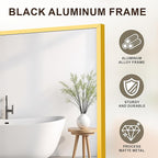 FICTOR Bathroom Vanity Mirror-Gold, 30x20 Inch, Shatterproof & Anti-Rust - Image 5