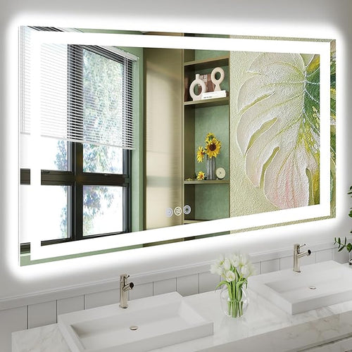 55x36 LED Bathroom Mirror with Lights, Super Bright Front & Backlit Vanity by GreatMirrorTalksItself