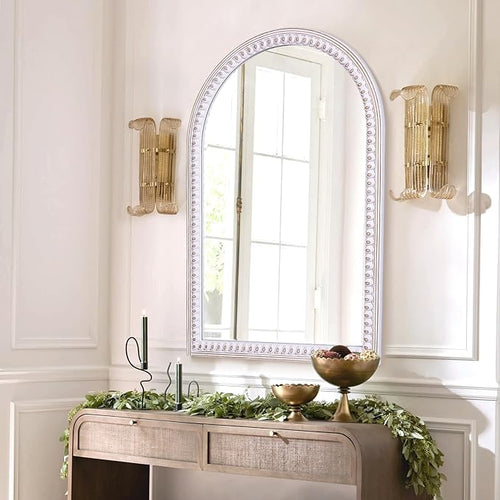 36x24 Inch Bathroom Mirror Arched Wooden Arched, Rustic Farmhouse Arch Wall - Image 2