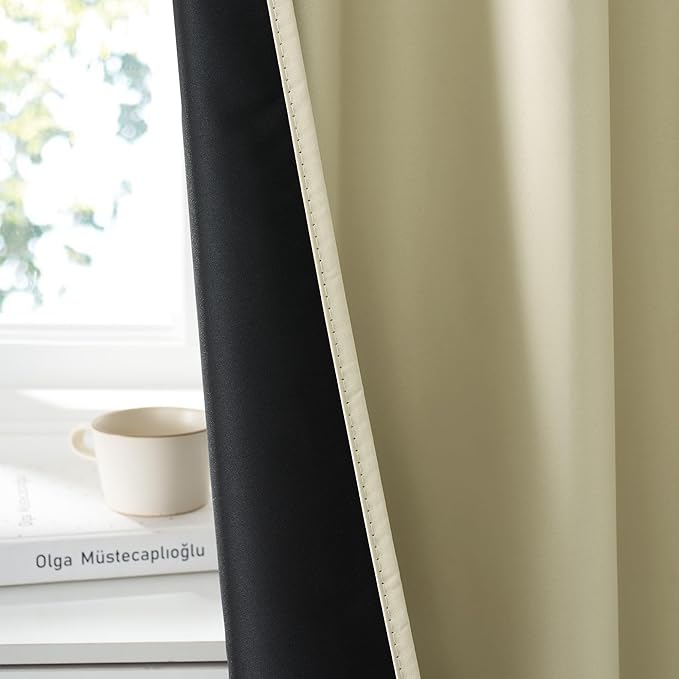 RYB HOME Bedroom Blackout Curtains 80 inches Long, 100% Blackout Thermal - Image 3