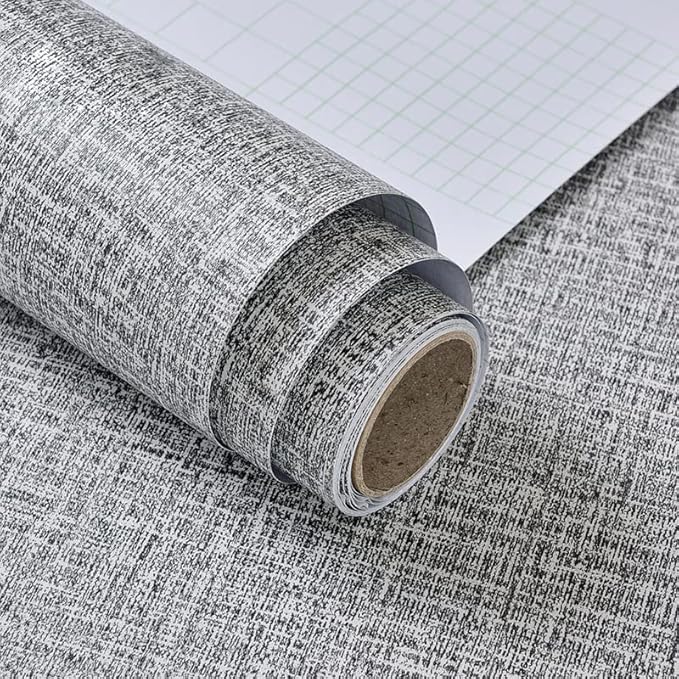 Yancorp 24"x120" Textured Fabric Wallpaper Faux Grasscloth Peel and Stick by YancorpHomeDecor