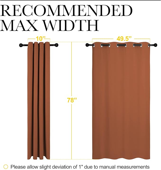 NICETOWN Halloween Burnt Orange Insulated Curtains Blackout Draperies - Image 7