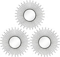 3 Pack Metal Mirrors for Wall Sunburst Wall Mirrors Home Décor Decorative by Uaussi